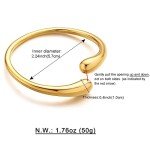 Gold Teardrop Chunky Cuff Bracelet for Women