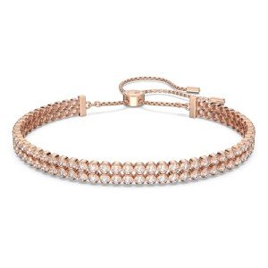 Rose-Gold Tone Swarovski Tennis Bracelet with Clear Crystals