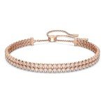 Rose-Gold Tone Swarovski Tennis Bracelet with Clear Crystals