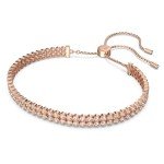 Rose-Gold Tone Swarovski Tennis Bracelet with Clear Crystals