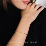 Lucchetta - Gold Bangle 7" Bracelet 14kt Real Yellow Gold | Womens Girls 14k Bangles | Authentic Italian Jewelry from Italy