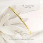 Lucchetta - Gold Bangle 7" Bracelet 14kt Real Yellow Gold | Womens Girls 14k Bangles | Authentic Italian Jewelry from Italy