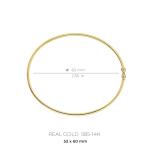 Lucchetta - Gold Bangle 7" Bracelet 14kt Real Yellow Gold | Womens Girls 14k Bangles | Authentic Italian Jewelry from Italy