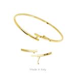 Lucchetta - Gold Bangle 7" Bracelet 14kt Real Yellow Gold | Womens Girls 14k Bangles | Authentic Italian Jewelry from Italy