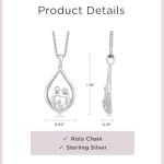 Family Necklace with Parents and Child in Sterling Silver