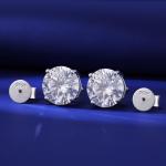 Lab Created Moissanite Diamond Stud Earrings White Gold