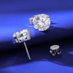 Lab Created Moissanite Diamond Stud Earrings White Gold