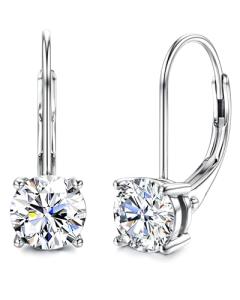 Blahanna Moissanite Dangle Earrings, 1.0-2.0ct Brilliant Round