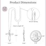 10K White Gold Natural White Diamond Cross Necklace