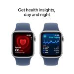 Apple Watch SE (2nd Gen) [GPS 40mm] Smartwatch: Silver Case, Storm Blue Band