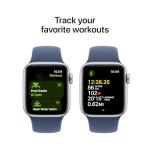Apple Watch SE (2nd Gen) [GPS 40mm] Smartwatch: Silver Case, Storm Blue Band