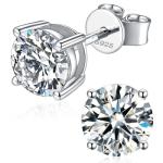 D Color VVS1 Round Moissanite Stud Earrings