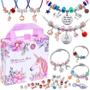 Unicorn Charm Bracelet Making Kit for Girls