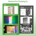 HNEBC LED Mirror Jewelry Cabinet with RGB Lights