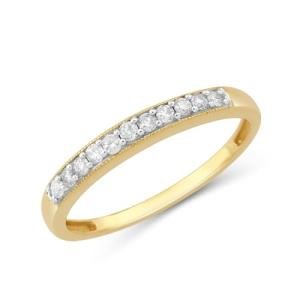 Yellow Gold Diamond Anniversary Ring, Size 7