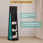 Swivel Jewelry Cabinet with Lights and Full-Length Mirror