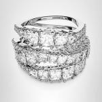 Swarovski Hyperbola Clear Ring, Rhodium Finish, Size 9