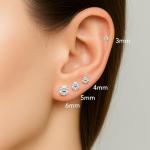 14k Yellow Gold Round CZ Stud Earrings (3mm)