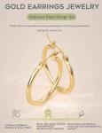 Gold-Tone Stainless Steel Huggie Hoop Earrings Set