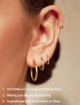 Gold-Tone Stainless Steel Huggie Hoop Earrings Set