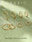 Gold-Tone Stainless Steel Huggie Hoop Earrings Set