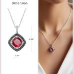 Sterling Silver Pendant Necklace with Ruby and Diamonds