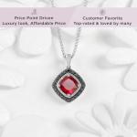 Sterling Silver Pendant Necklace with Ruby and Diamonds