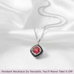 Sterling Silver Pendant Necklace with Ruby and Diamonds