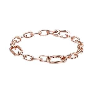 Pandora ME Link Chain Bracelet - 14k Rose Gold-Plated Bracelet for Women - Compatible ME Charms - Features 2 Connectors - Gift for Her - 7.9", With Gift Box