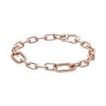 Pandora ME Link Chain Bracelet - 14k Rose Gold-Plated Bracelet for Women - Compatible ME Charms - Features 2 Connectors - Gift for Her - 7.9", With Gift Box