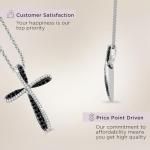 Sterling Silver Cross Pendant with Black & White Diamonds