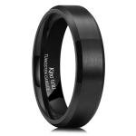 Men's Black Wedding Ring - 6mm Comfort Fit