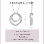 Sterling Silver White Diamond Pendant Necklace, 18" Chain