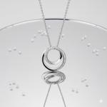 Sterling Silver White Diamond Pendant Necklace, 18" Chain