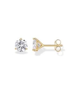 14K Gold Plated Cubic Zirconia Stud Earrings