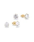 14K Gold Plated Cubic Zirconia Stud Earrings