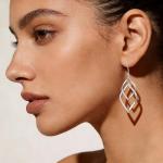 Sterling Silver Gold-Plated Dangle Earrings for Women