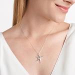 Sterling Silver Starfish Pendant Necklace with 18" Chain
