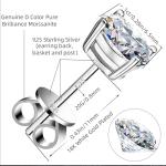 Sterling Silver Moissanite Stud Earrings - 2.0CT D Color