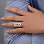 Sterling Silver Shield Ring with Cubic Zirconia