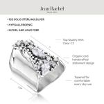 Sterling Silver Shield Ring with Cubic Zirconia