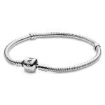 Pandora Moments Barrel Clasp Snake Chain Bracelet - Silver Bracelet for Women - Gift for Her - Sterling Silver - With Gift Box - 7.9"