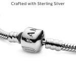 Pandora Moments Barrel Clasp Snake Chain Bracelet - Silver Bracelet for Women - Gift for Her - Sterling Silver - With Gift Box - 7.9"