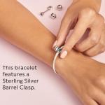 Pandora Moments Barrel Clasp Snake Chain Bracelet - Silver Bracelet for Women - Gift for Her - Sterling Silver - With Gift Box - 7.9"