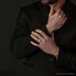 White Gold Comfort Sandblast Finish Wedding Band Size 10