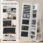 SDHYL Rotating Jewelry Cabinet with Mirror and Lock