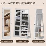 SDHYL Rotating Jewelry Cabinet with Mirror and Lock