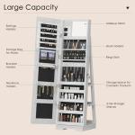 SDHYL Rotating Jewelry Cabinet with Mirror and Lock