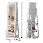 SDHYL Rotating Jewelry Cabinet with Mirror and Lock