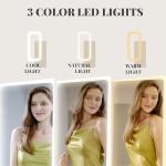 LED Mirror Jewelry Cabinet with Adjustable Lights, Lockable Armoire